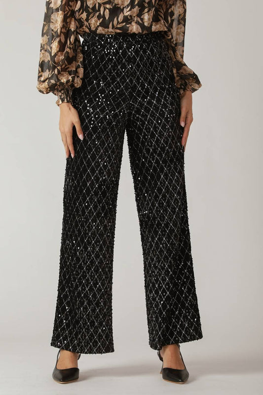 Sequin pant - IP8688: Black