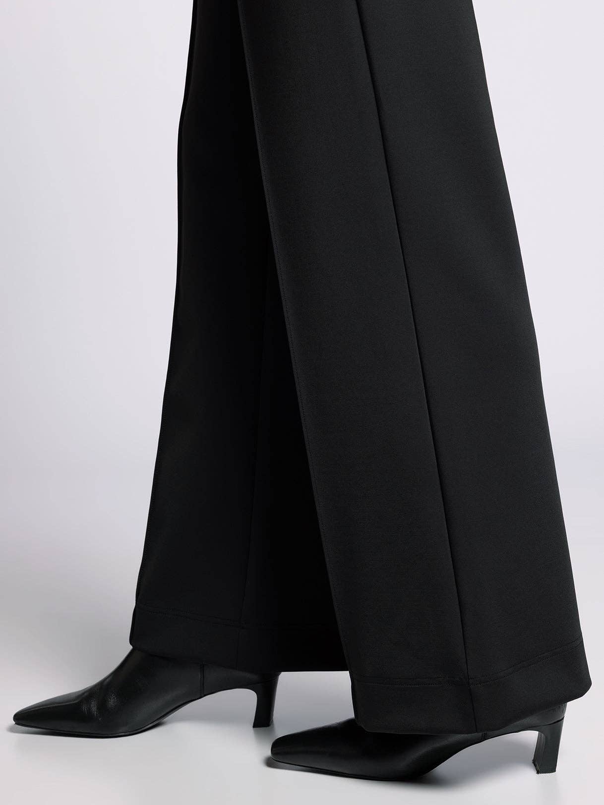 RHEA PANTS: BLACK - Wide fit pants