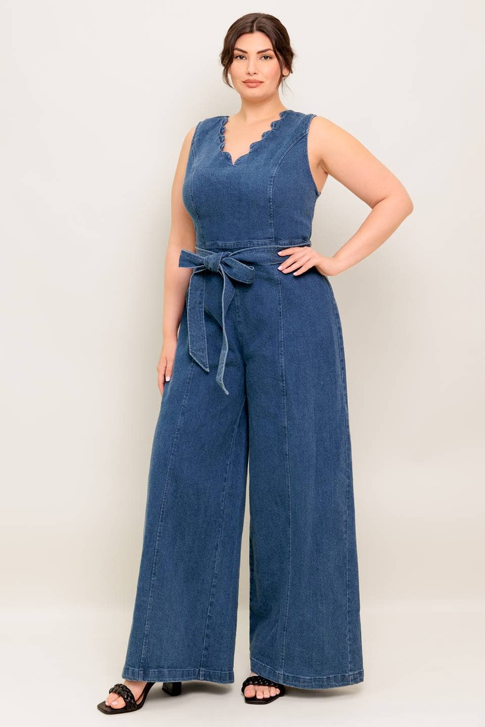Washed denim jumpsuit - IP8897-P: Plus Size