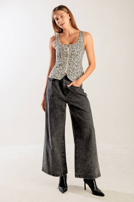 Leopard print vest - FT1499 White / Contemporary