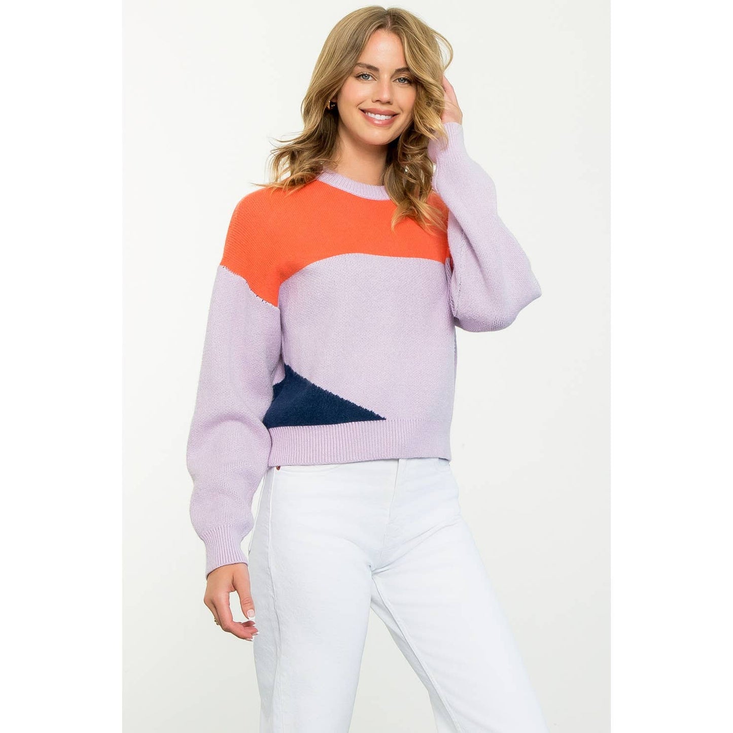Colorblock Sweater: LILAC
