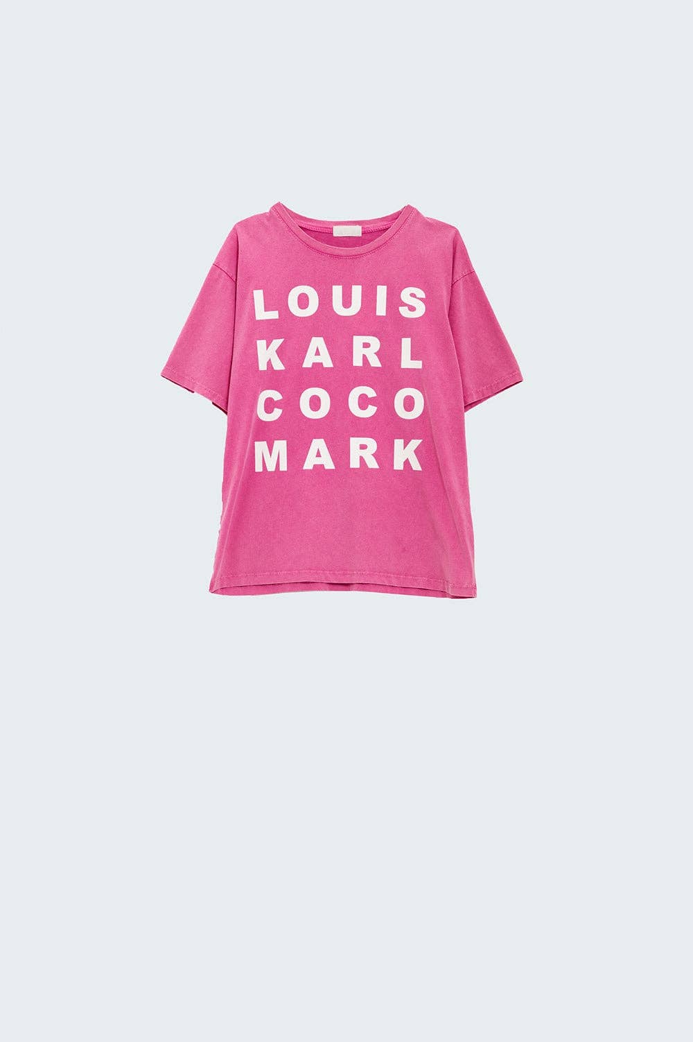 Fuchsia T-shirt With famous Names Logos At The Front: Fuchsia / One Size