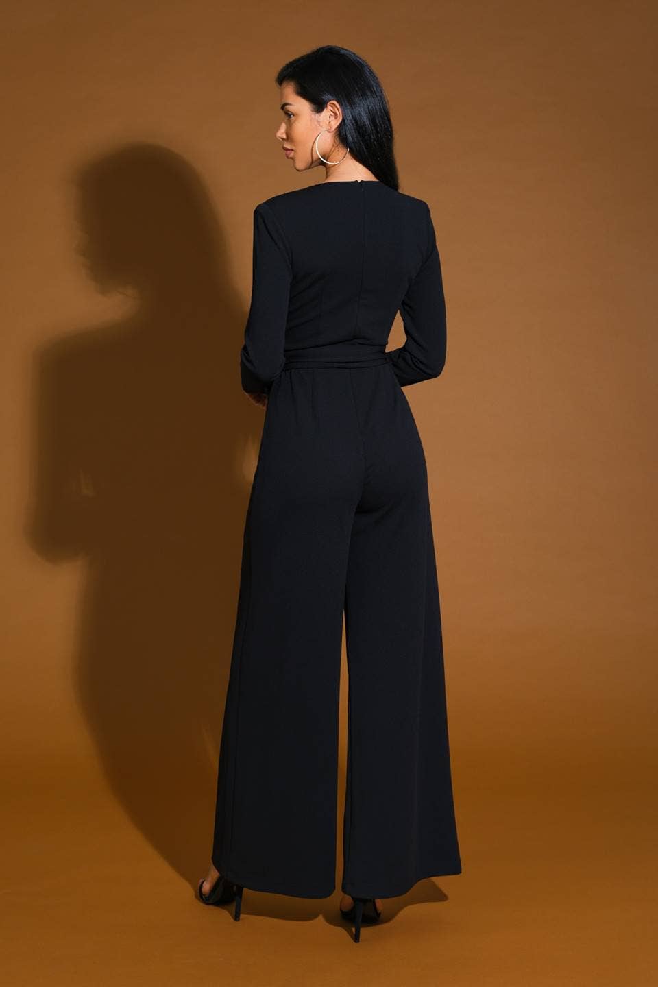 Long sleeve V-neck holiday jumper - IP8639: Black