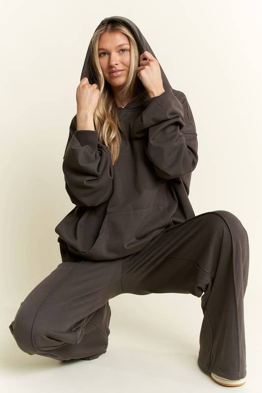 CHARCOAL COTTON BRUSHED SET