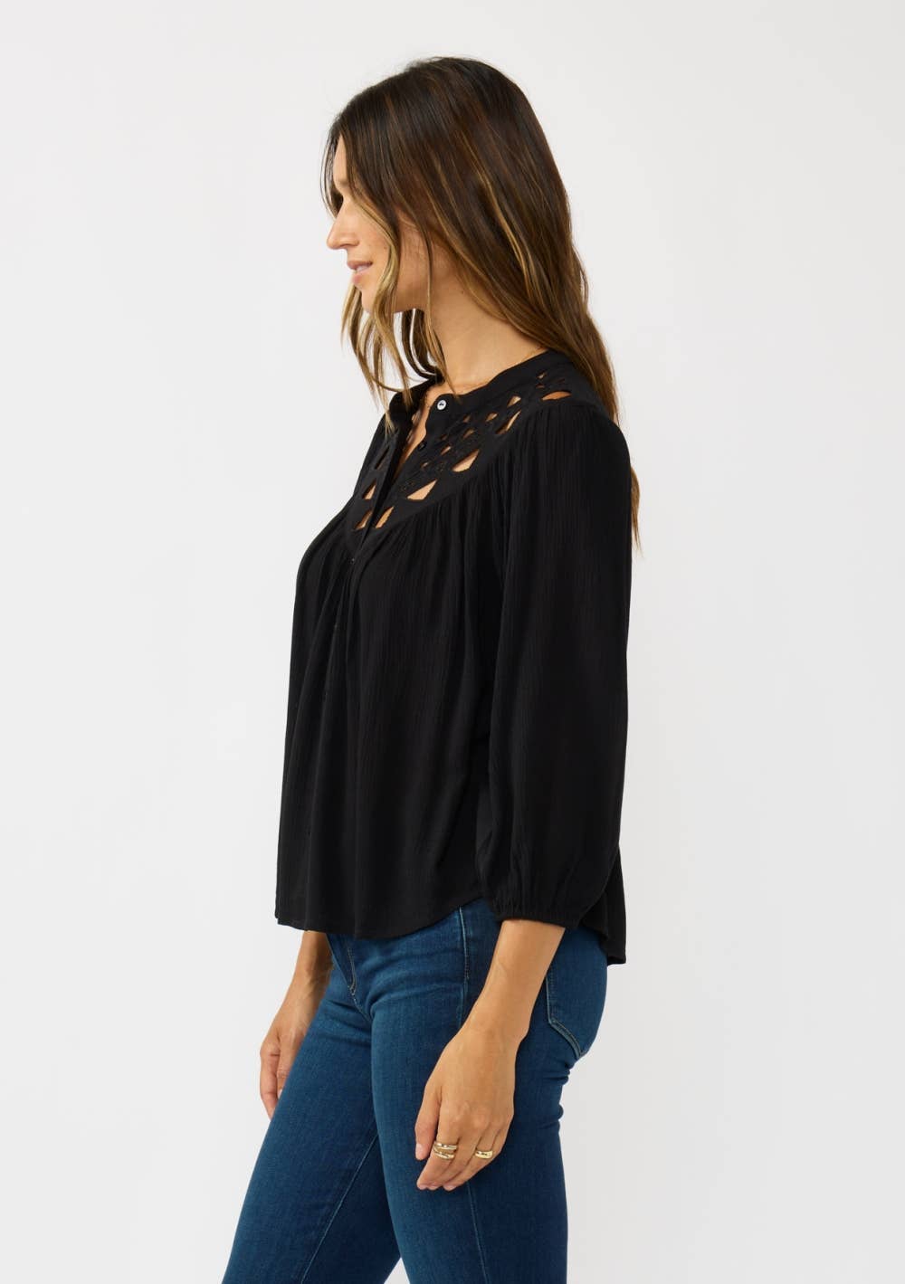 Button Down Blouse: Black