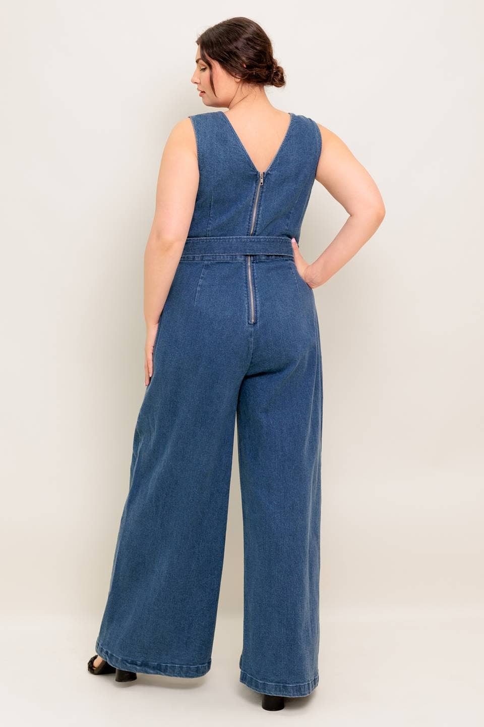 Washed denim jumpsuit - IP8897-P: Plus Size
