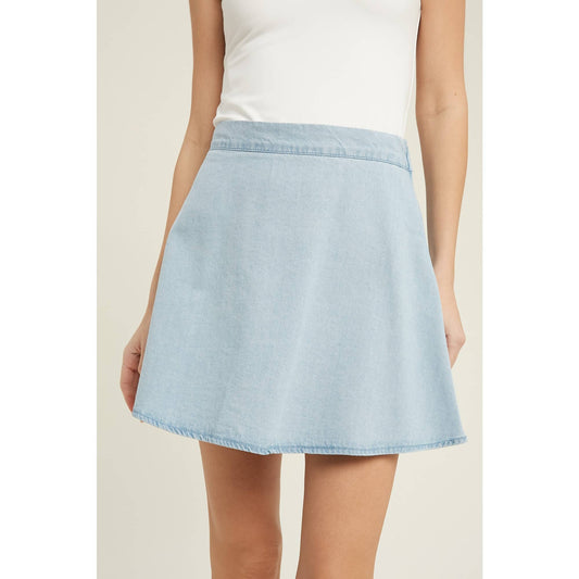 Casual Everyday Mini Denim Skirt WL21-6305: L.DENIM