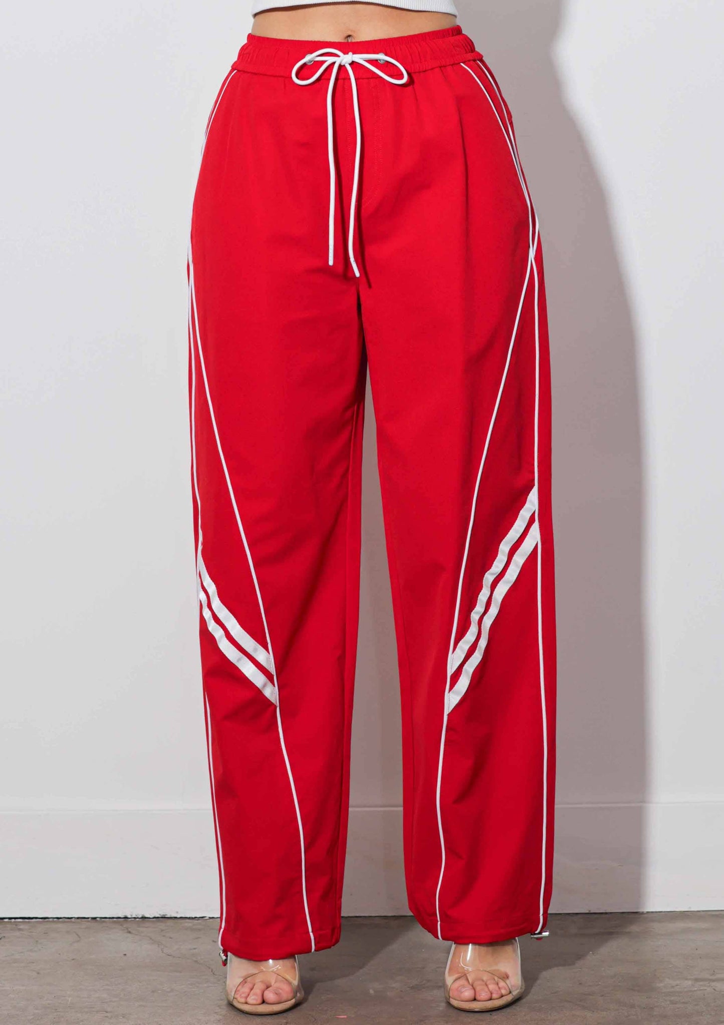 Baggy Track Pants: Red