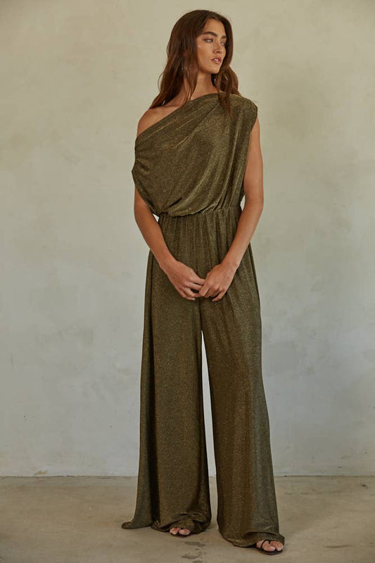 THE GWEN JUMPSUIT: Gold Black