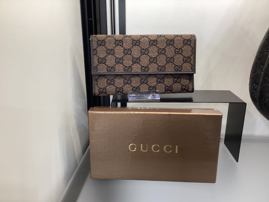 Gucci Brown Classic Fabric Wallet
