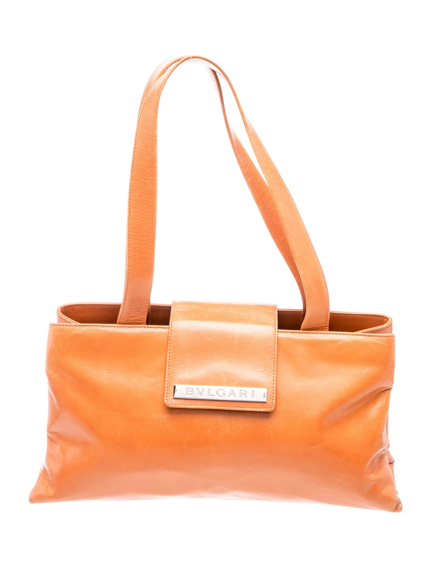 Bvlgari Orange Leather Shoulder Bag