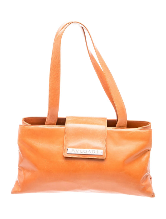 Bvlgari Orange Leather Shoulder Bag