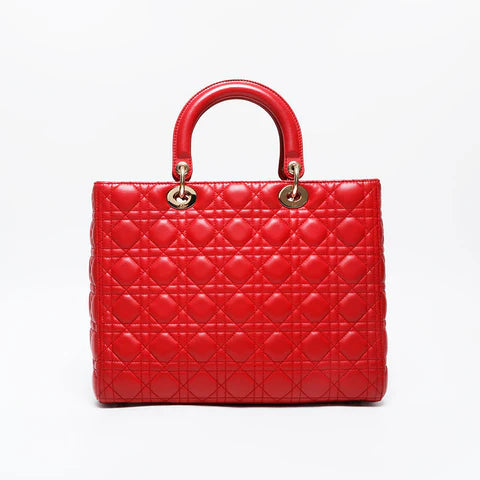 Christian Dior Lady Dior Cannage Tote - Large