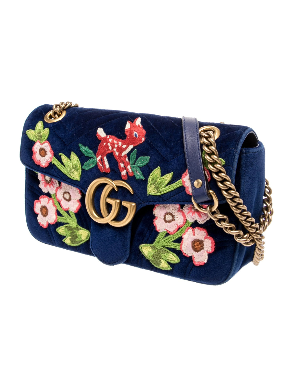 Gucci Small GG Marmont Flap Bag - Bambi Blue