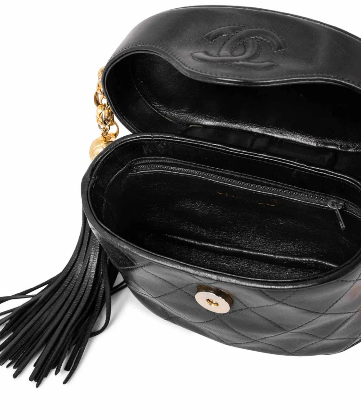 Chanel mini tassel bucket bag with chain - Black