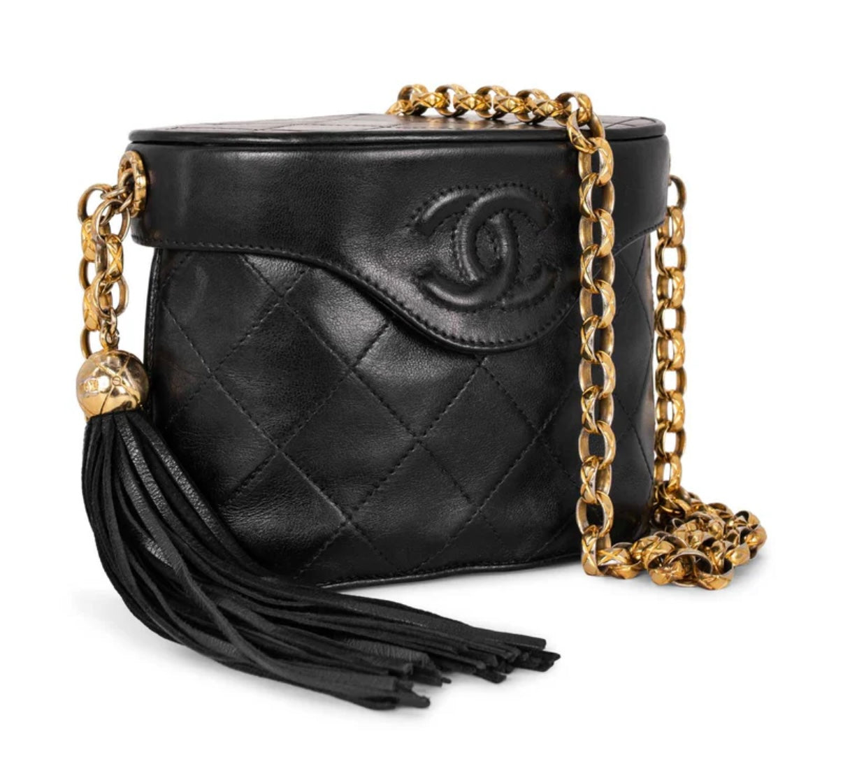 Chanel mini tassel bucket bag with chain - Black
