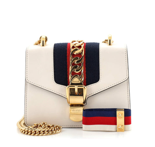 Gucci Red/White/Blue Small Padlock Bag