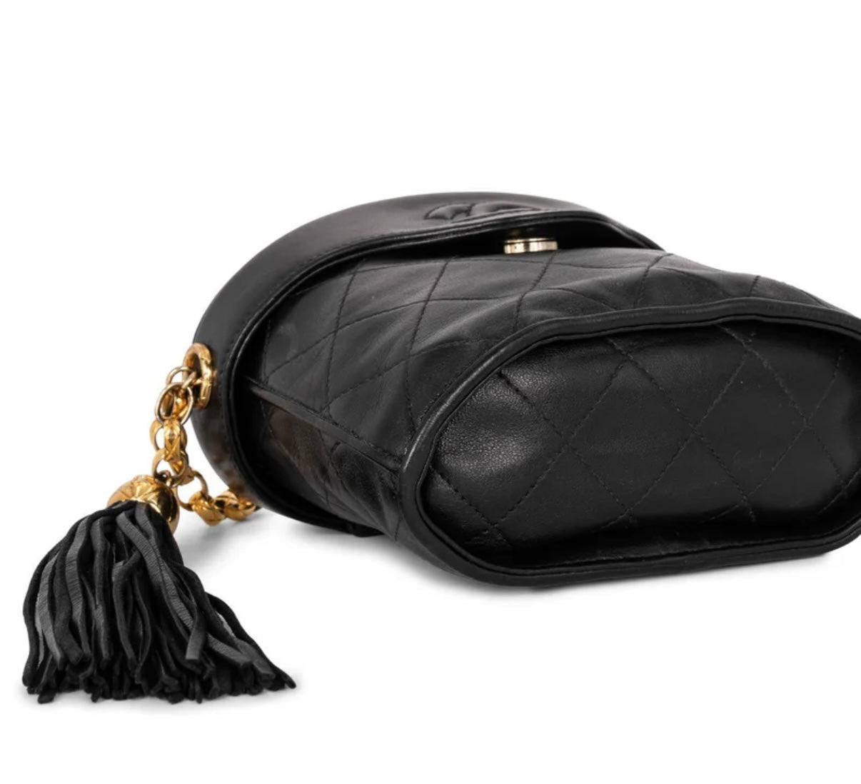 Chanel mini tassel bucket bag with chain - Black