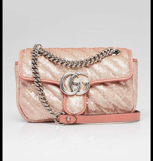 Gucci Sequin Matelasse GG Marmont shoulder bag
