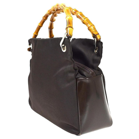 Gucci Nylon/patent Bamboo bag