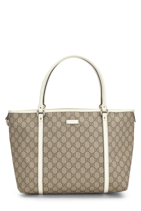 Gucci White Original GG Supreme Canvas Joy Tote