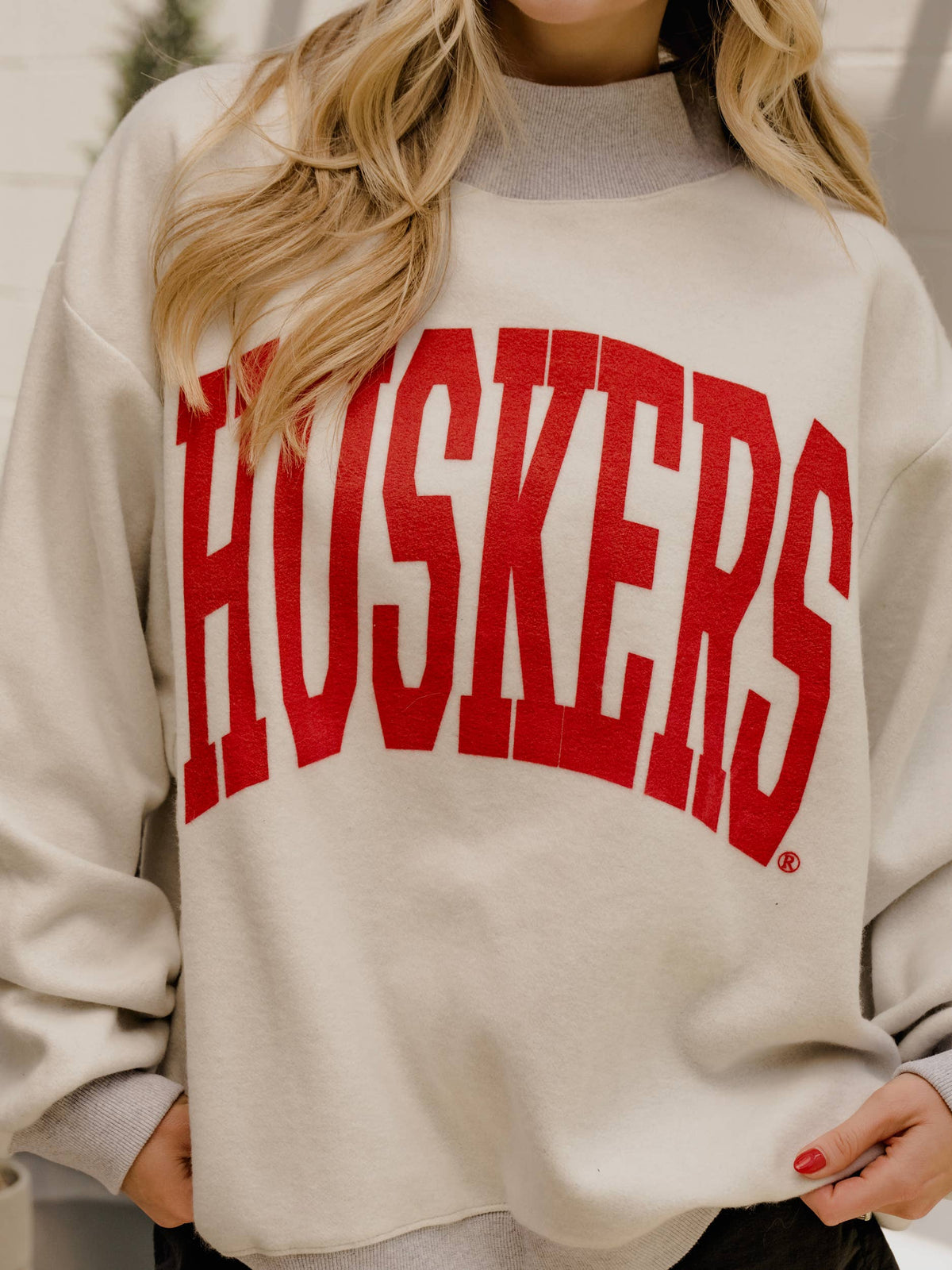 Nebraska Huskers Tall Boy Reversible Mock Neck Sweatshirt: L/XL