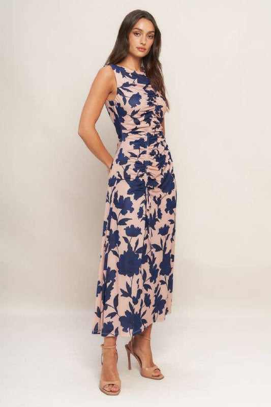 Mesh power midi dress - ID22951: NUDE NAVY