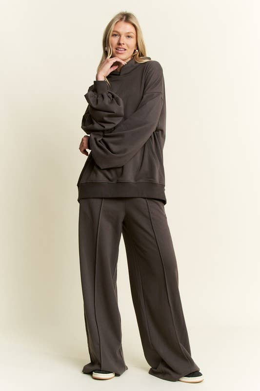 CHARCOAL COTTON BRUSHED SET