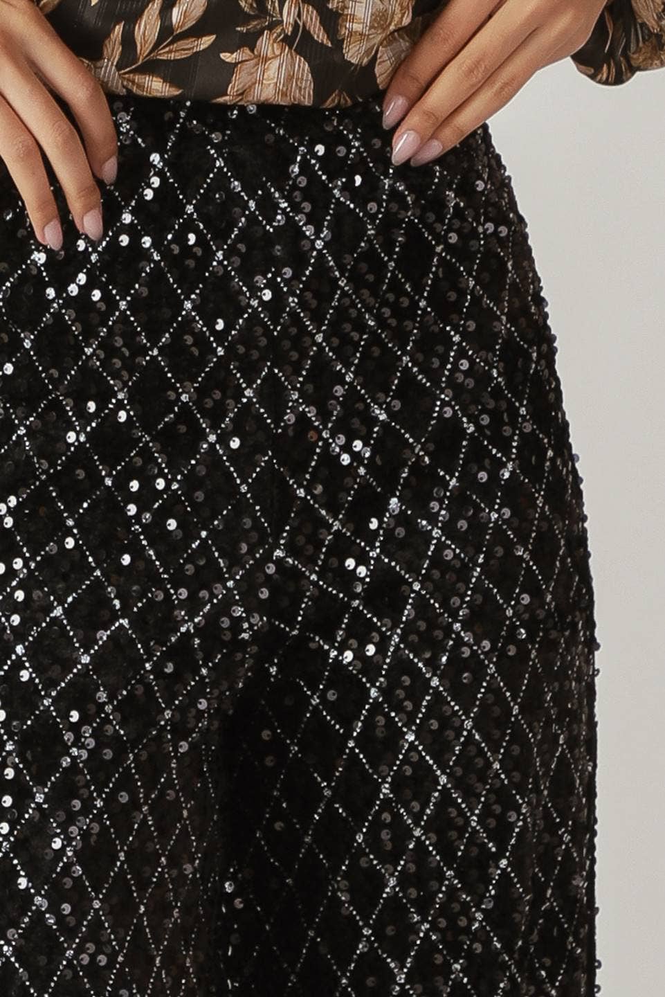 Sequin pant - IP8688: Black