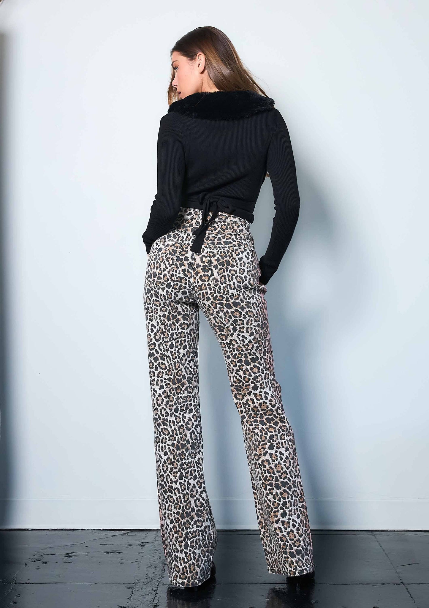 Leopard Wide Leg Jeans: Leopard / 5