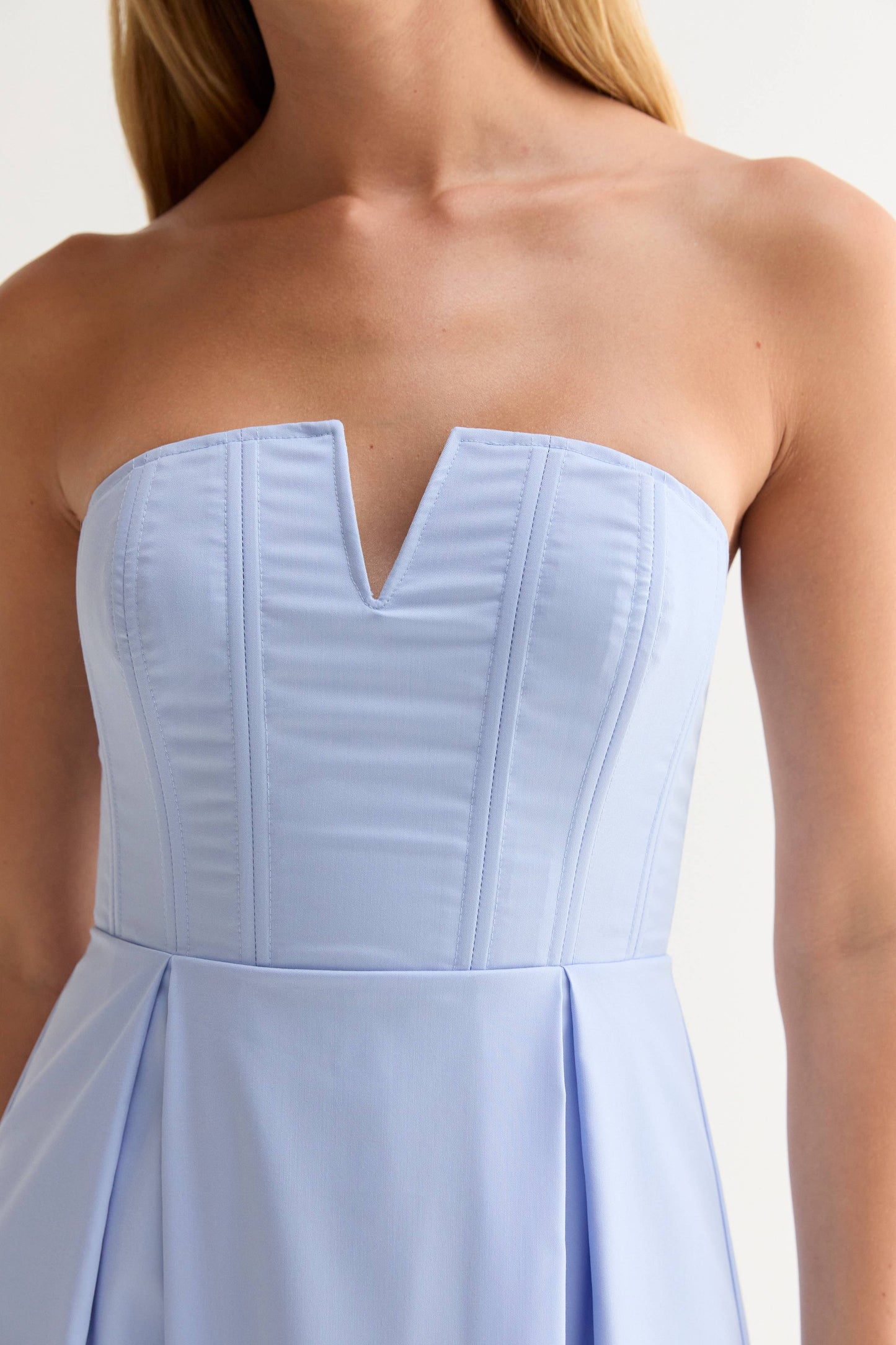 Zae V-Wire Modal Blend Midi Dress: LT. BLUE