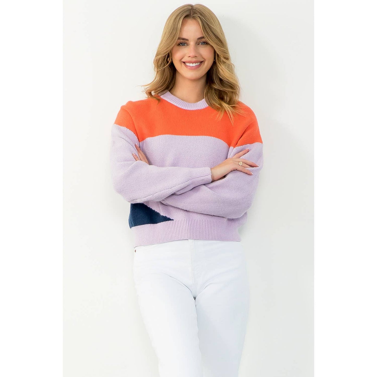 Colorblock Sweater: LILAC