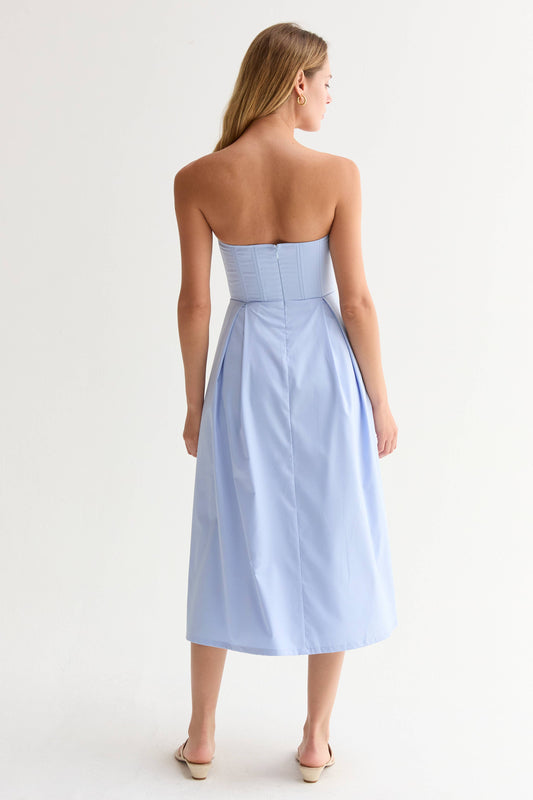 Zae V-Wire Modal Blend Midi Dress: LT. BLUE