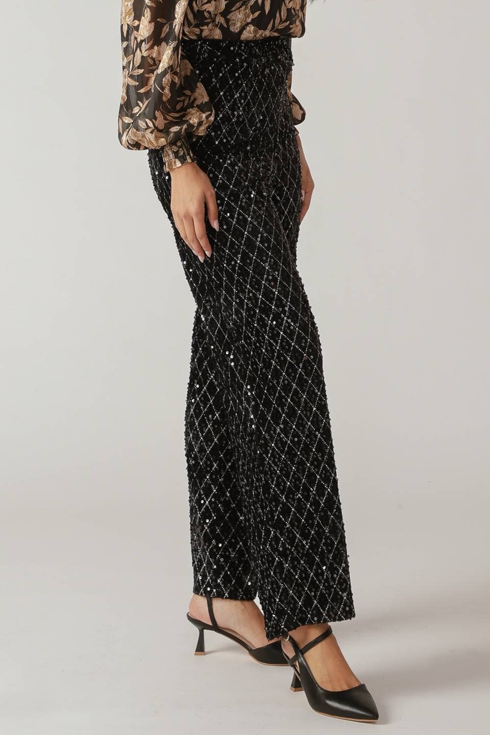 Sequin pant - IP8688: Black