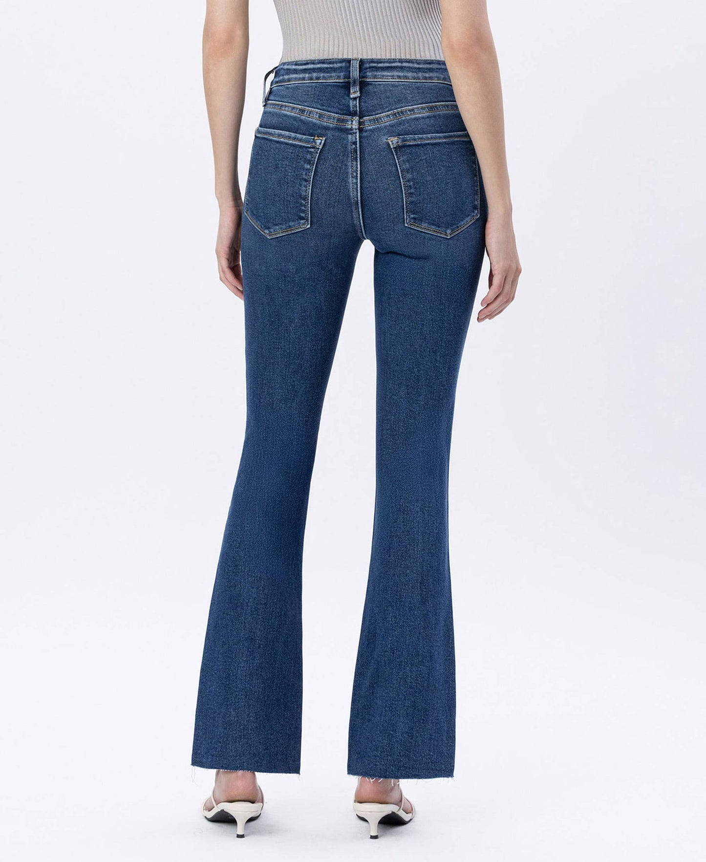 Flying Monkey Mid Rise Medium Dark Wash Slim Bootcut Jeans F5751