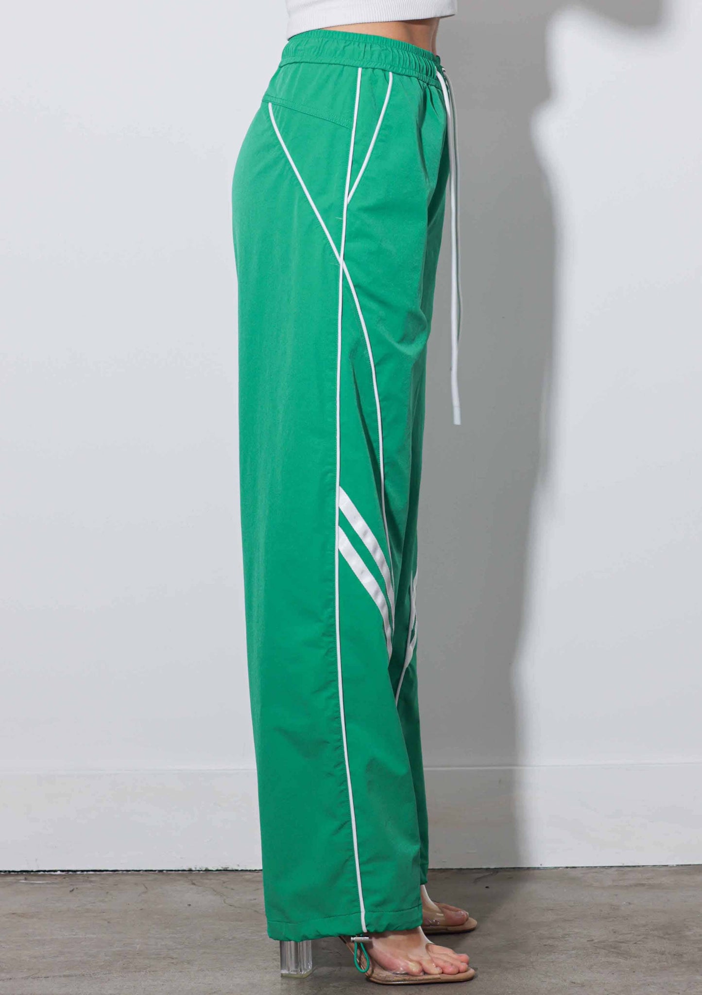 Baggy Track Pants: Green