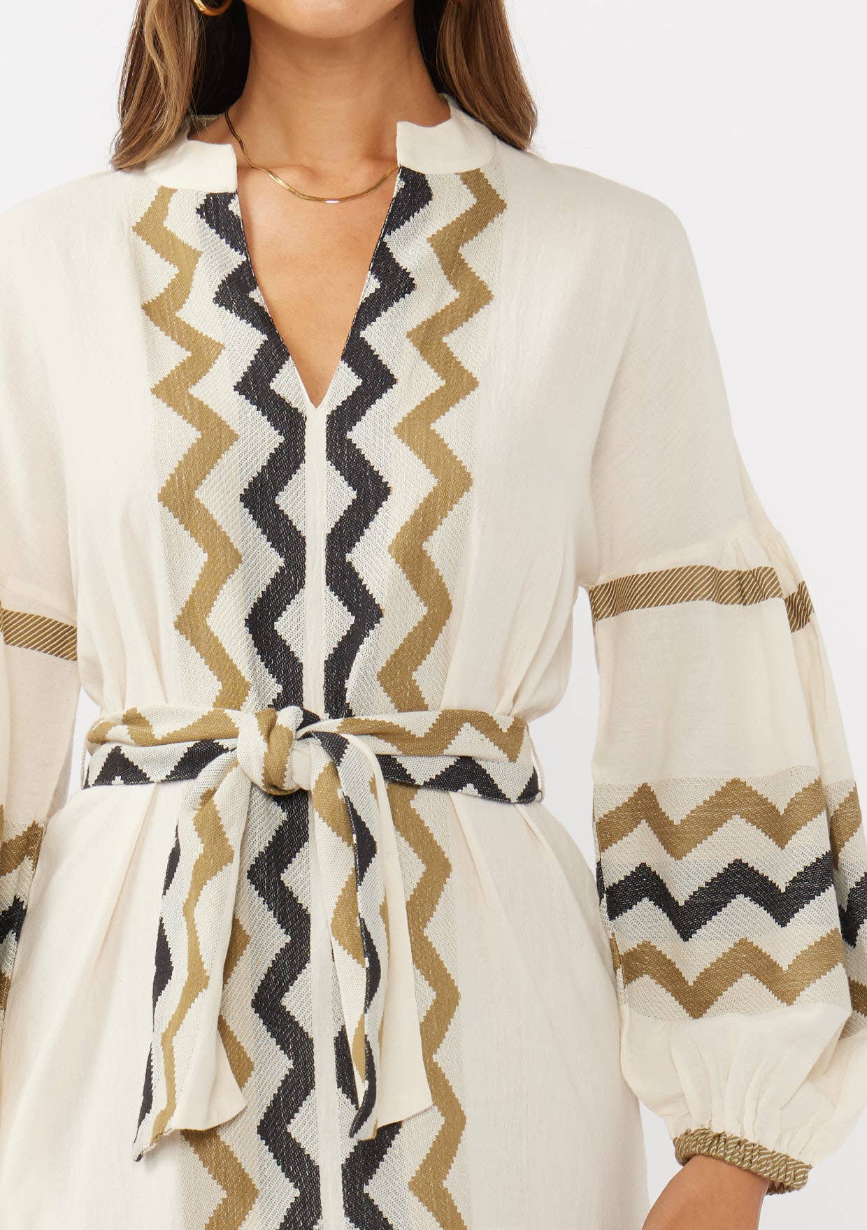 Tiered Midi Dress with Waist Tie