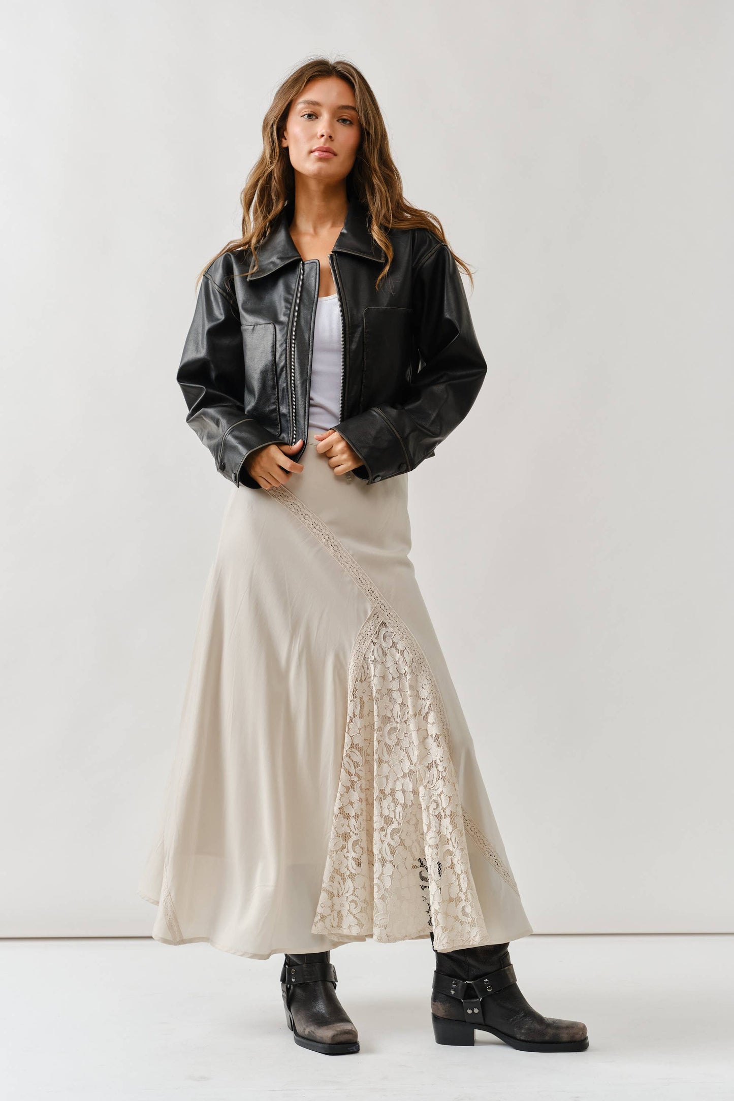 VINTAGE WASHED LEATHER JACKET: BLACK