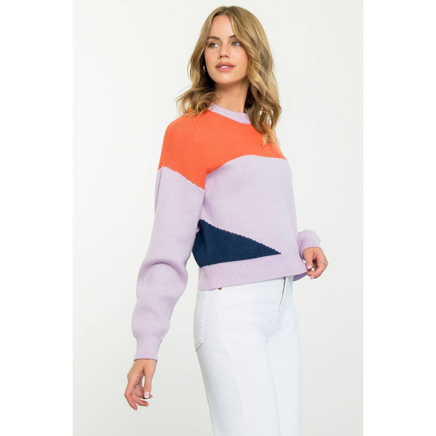 Colorblock Sweater: LILAC