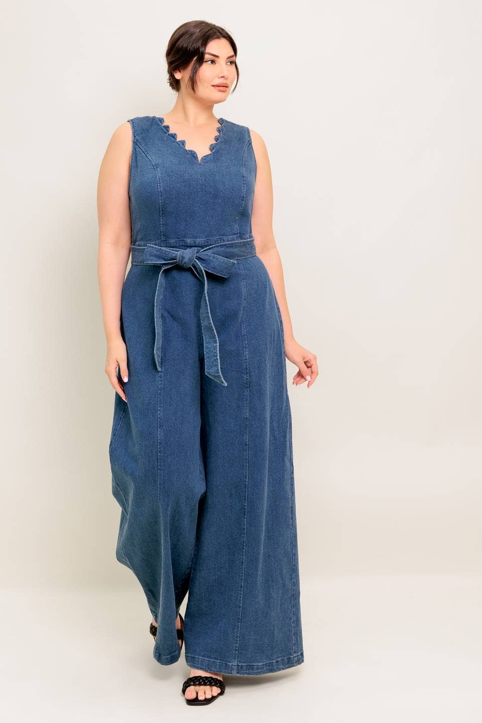 Washed denim jumpsuit - IP8897-P: Plus Size