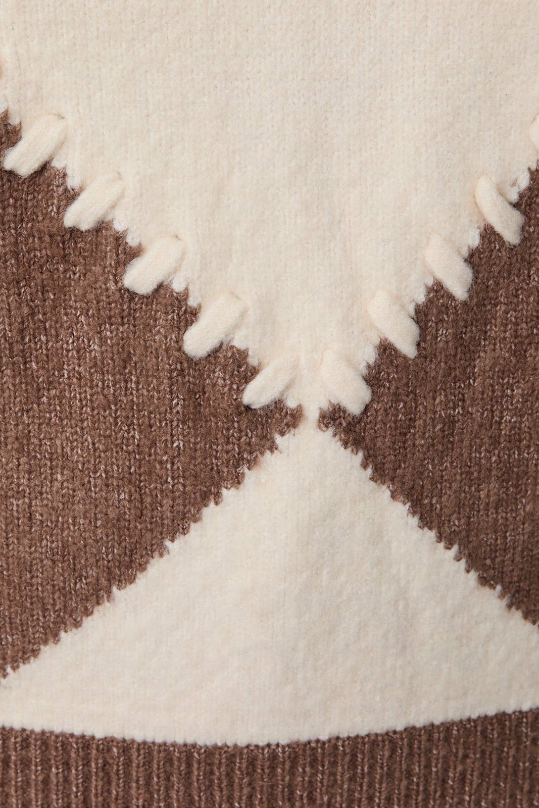 ARGYLE SWEATER: MOCHA-CREAM