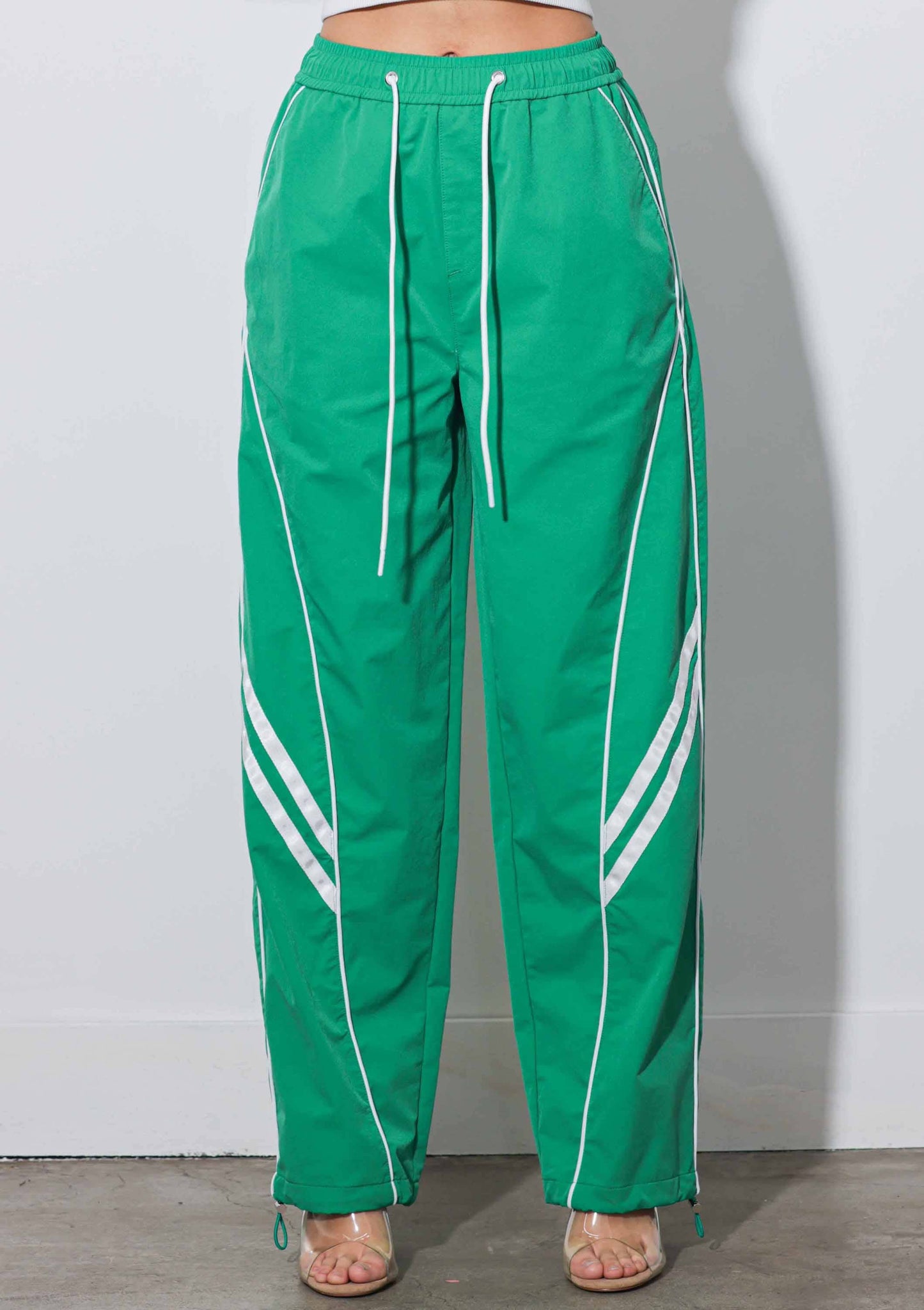 Baggy Track Pants: Green