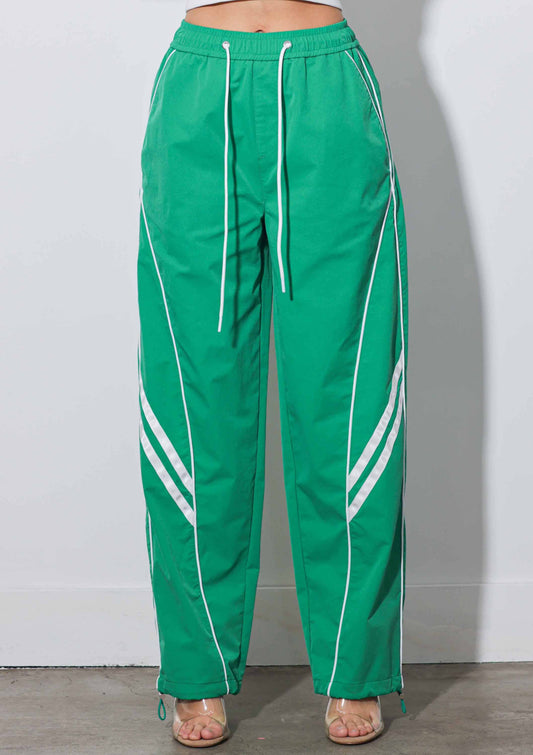 Baggy Track Pants: Green