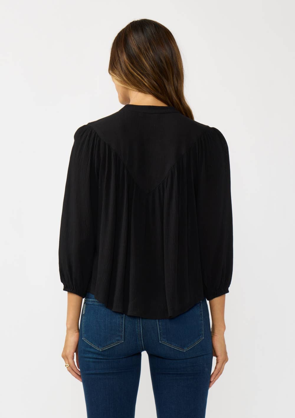Button Down Blouse: Black