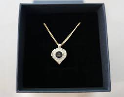 Dior black enamel necklace with crystal pendant